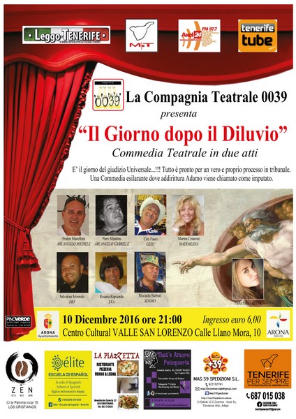 La compagnia teatrale 0039 vi invita tutti alla commedia “Il giorno dopo il diluvio”